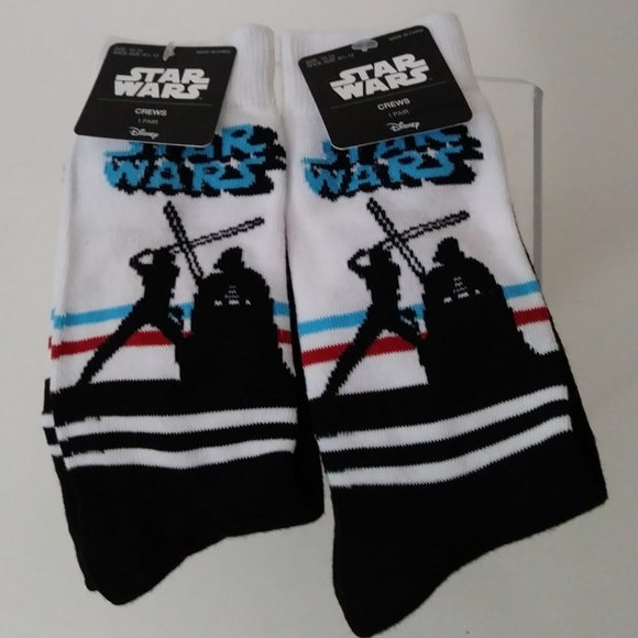 Disney Star Wars Womens Crew 2 Pairs  Socks 10-13 - Picture 9 of 16